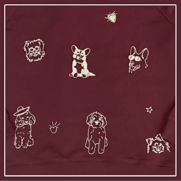 NWT Johnny Was Tippi Embroidered Dogs Cropped Hooded Sweatshirt - Picture 15 of 16